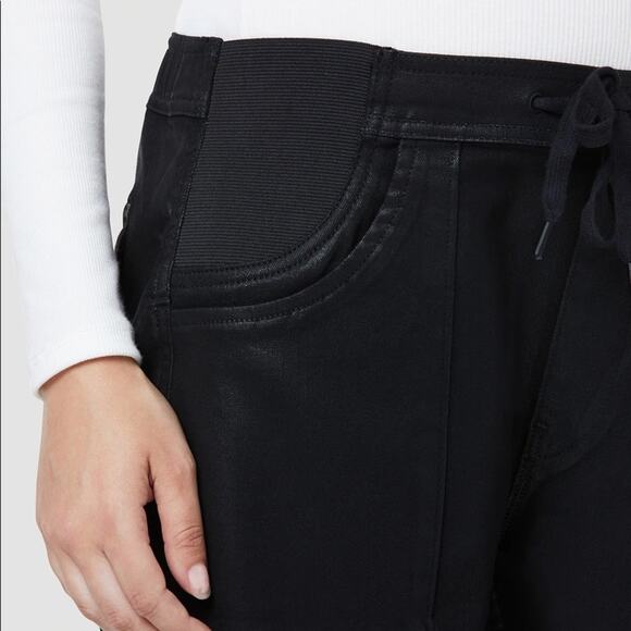 Hudson Maternity Utility Jogger In Black Coated Zippered Hem Size Medium - Picture 6 of 8